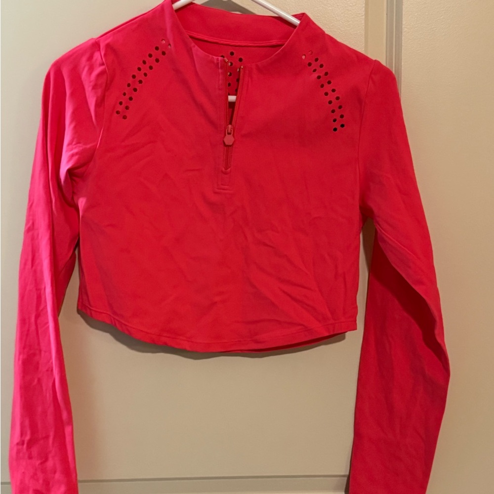 Modiv Hot Pink Long Sleeve Athletic Crop Top